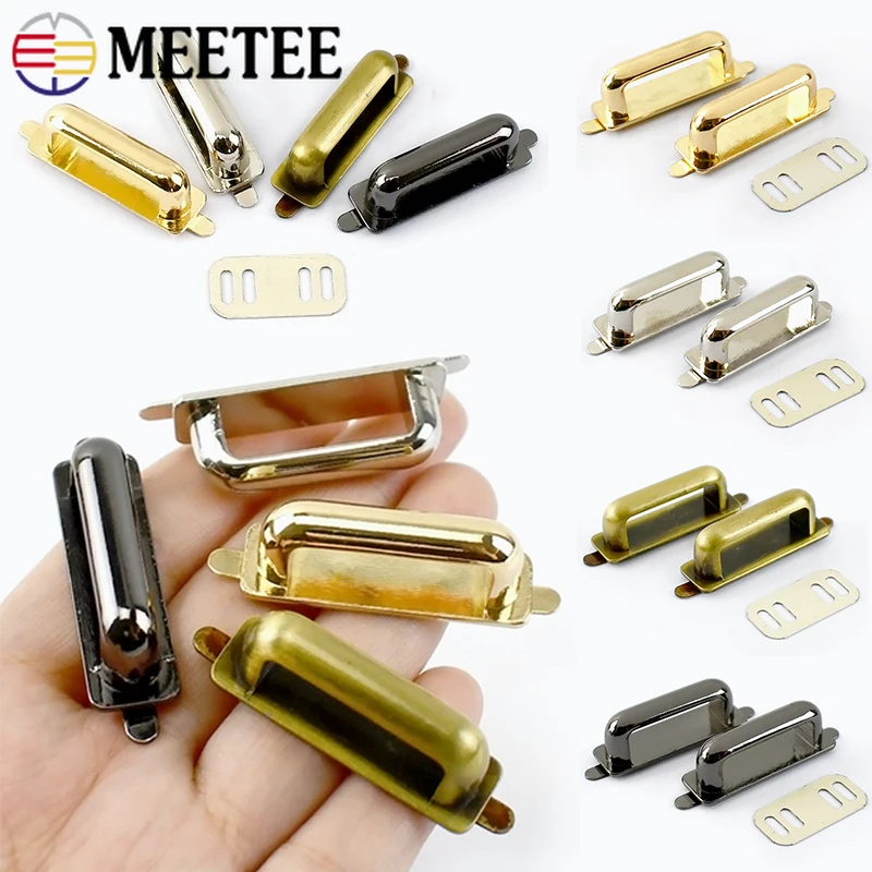 2/4/10Pcs Meetee Metal Buckles D Ring 25*9mm Bag Side Clip Clasp Handbag Strap Hang Hook Leather Chain Connector Buckle Hardware