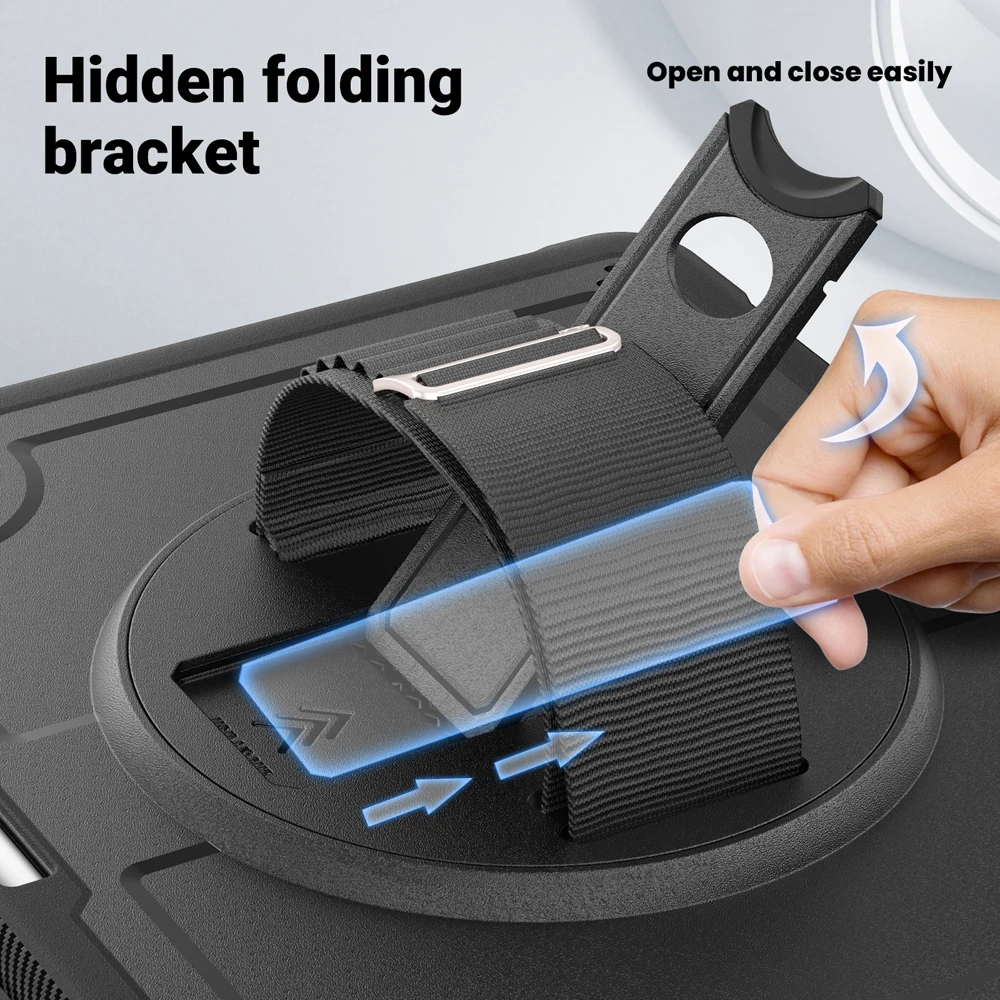 حافظة كمبيوتر لوحي Pro13 Air13 مقاس 13.0 بوصة لجهاز iPad Air 13 Pro 13 2024 2025 حافظة A2926 A2925 غطاء دوار مقاوم للصدمات من البولي يوريثان الحراري