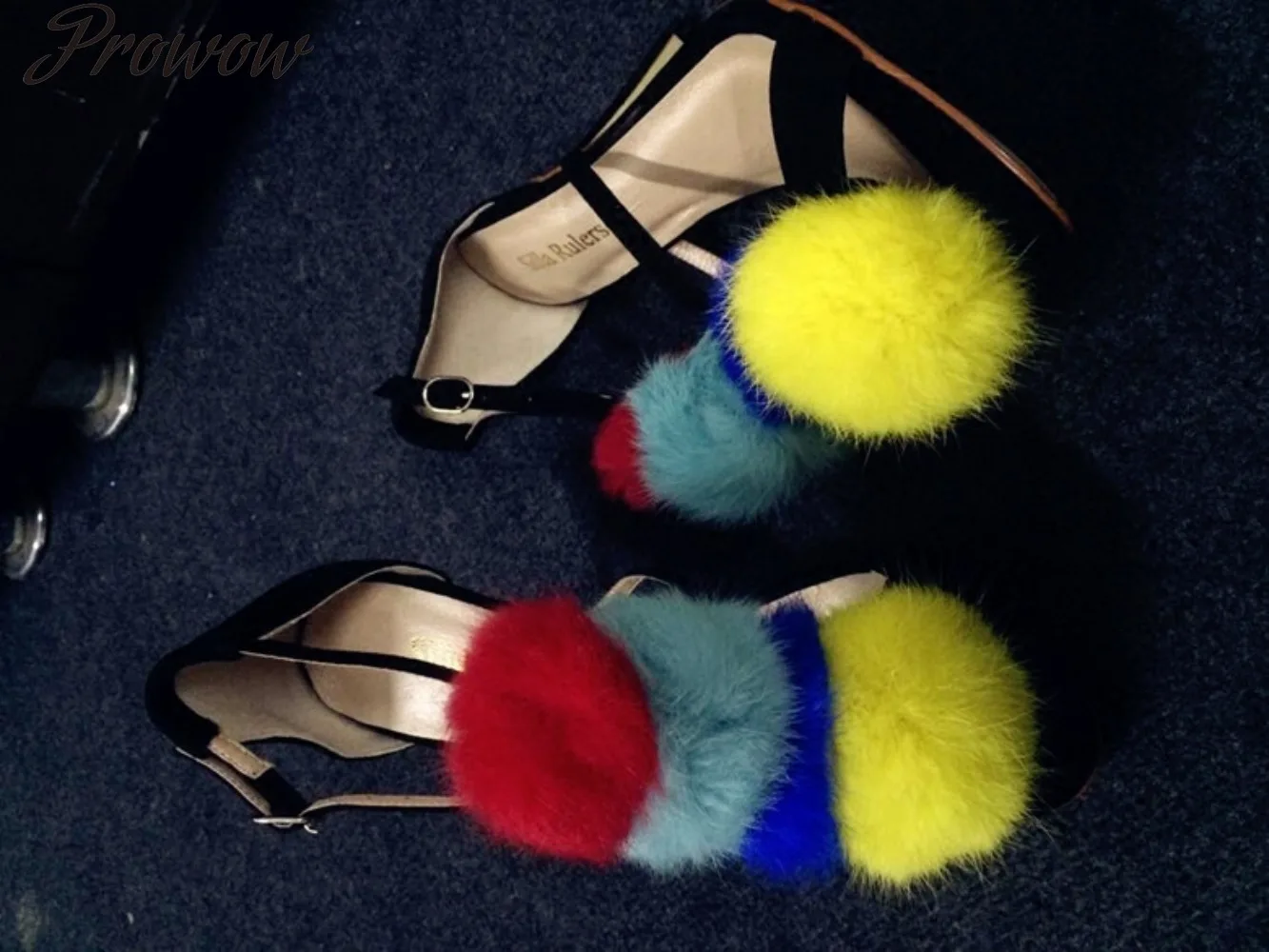 Nuevas sandalias de tacón alto, Zapatos de bola de piel de Color, Zapatos de Mujer