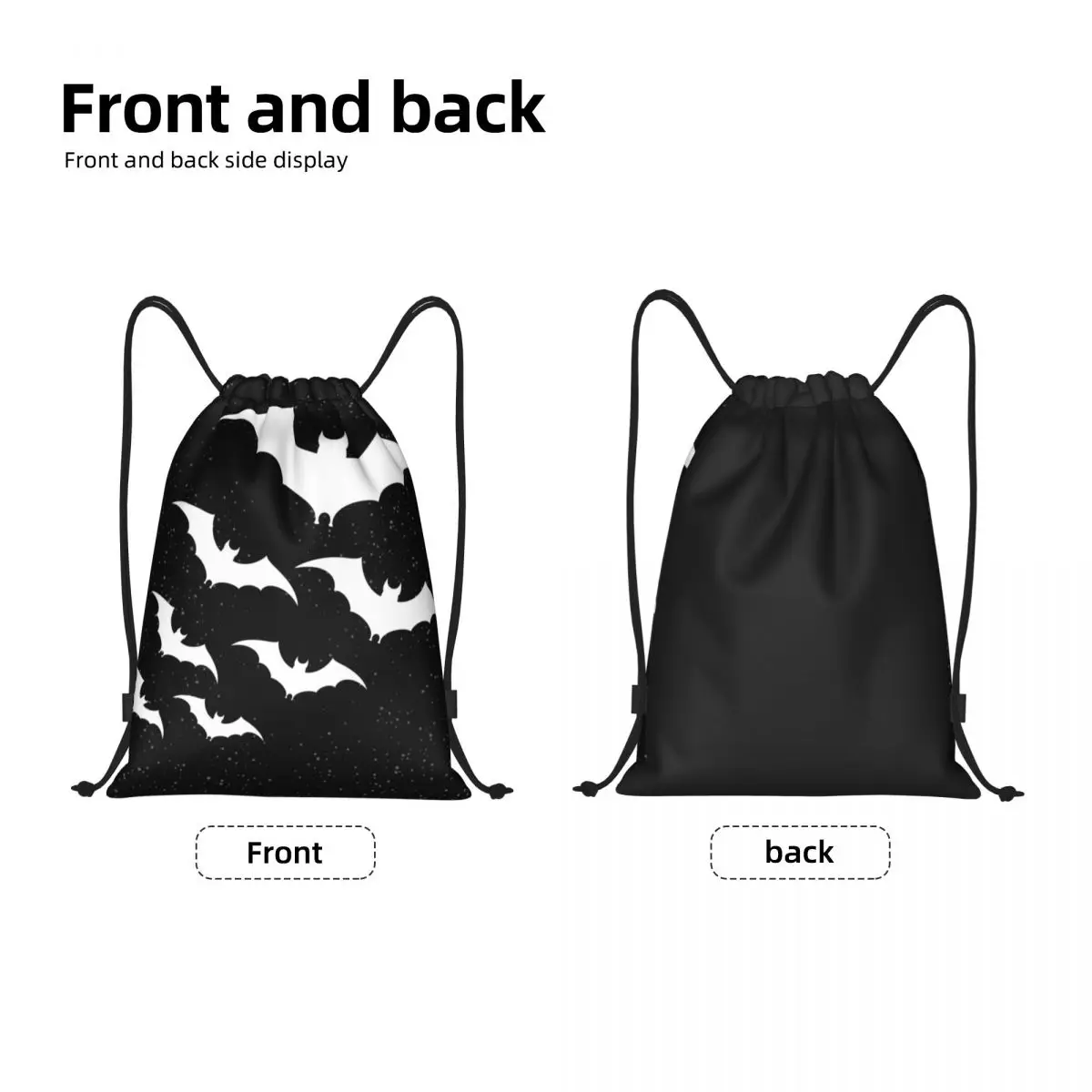 Custom Bats In The Night Drawstring Bag for Shopping Yoga Backpacks Women Men Halloween Goth Occult Witch Sports Gym Sackpack