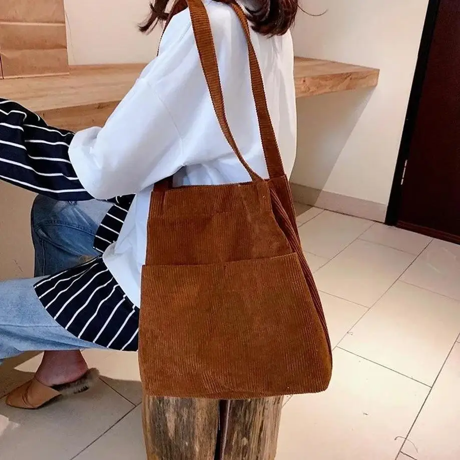 

1 Pcs Large Capacity Women's Bag Twill Canvas Commuter One Shoulder Handheld Casual Small Design Simple Lazy Shopping Bags