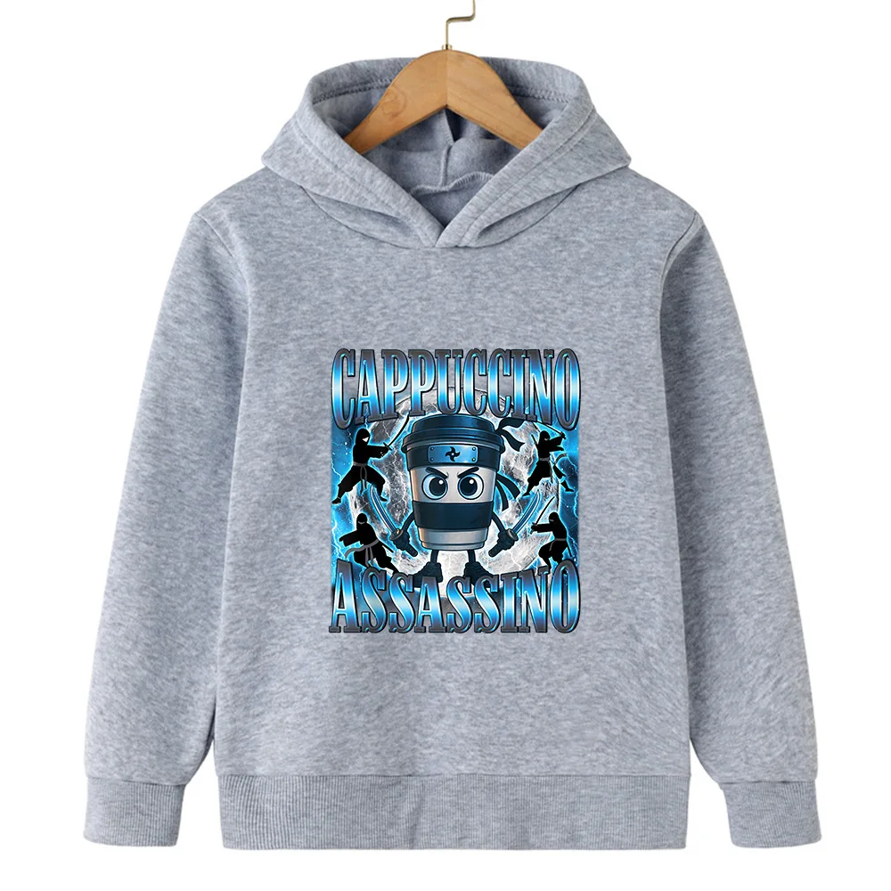 الفتيان والفتيات البلوز الدافئة متعة الإيطالية Brainrot شخصية 2d الأطفال مقنعين البلوز الخريف والشتاء الدافئة Fshionable