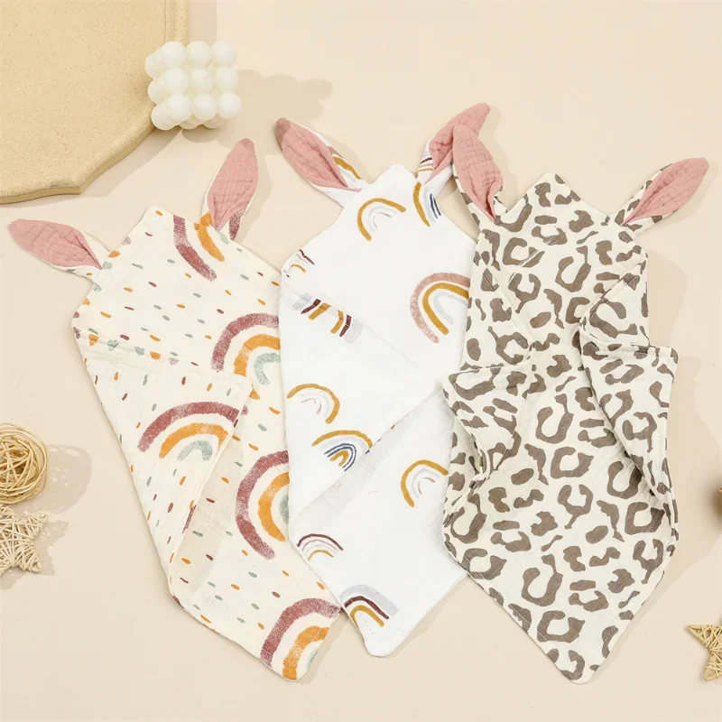 Newborn Baby Items Cotton Muslin Comforter Sleeping Dolls Blanket Soft Soothe Appease Towel for Baby Bibs Burp Cloths Infant