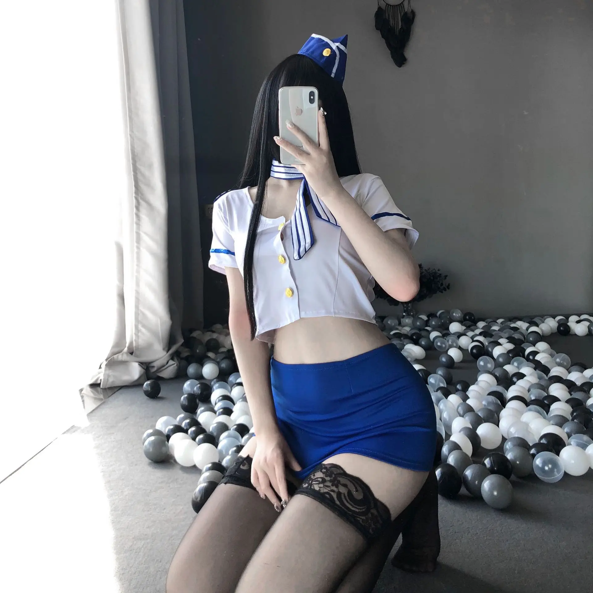 

Sexy Airline Stewardess Uniform Police Women Office Lady Cosplay Costume Flight Attendant Cute Wrap-around Skirt Erotic Lingerie