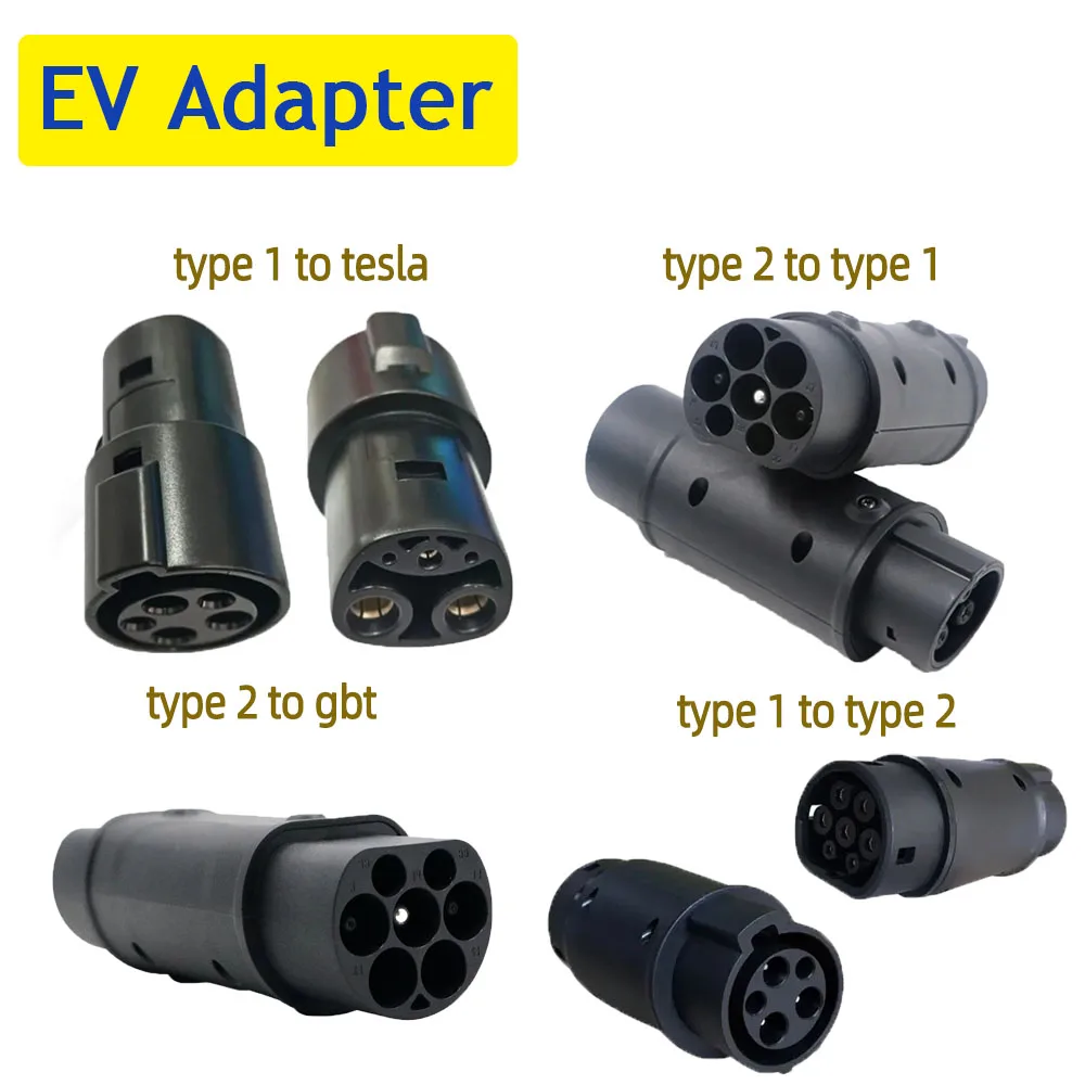 EV Adaptor Type2 to Type 1 SAE J1772 Type 1 To Type 2 EV Adapter Electric Vehicle Car EVSE Charger Connector For Car Charging