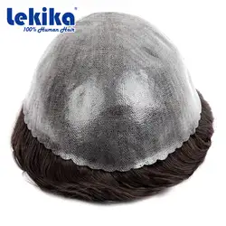 Peruca de Injeção de Pele Fina para Homens, Peruca Fina Natural, Prótese Capilar Masculina, 100% Cabelo Humano, 0,12mm