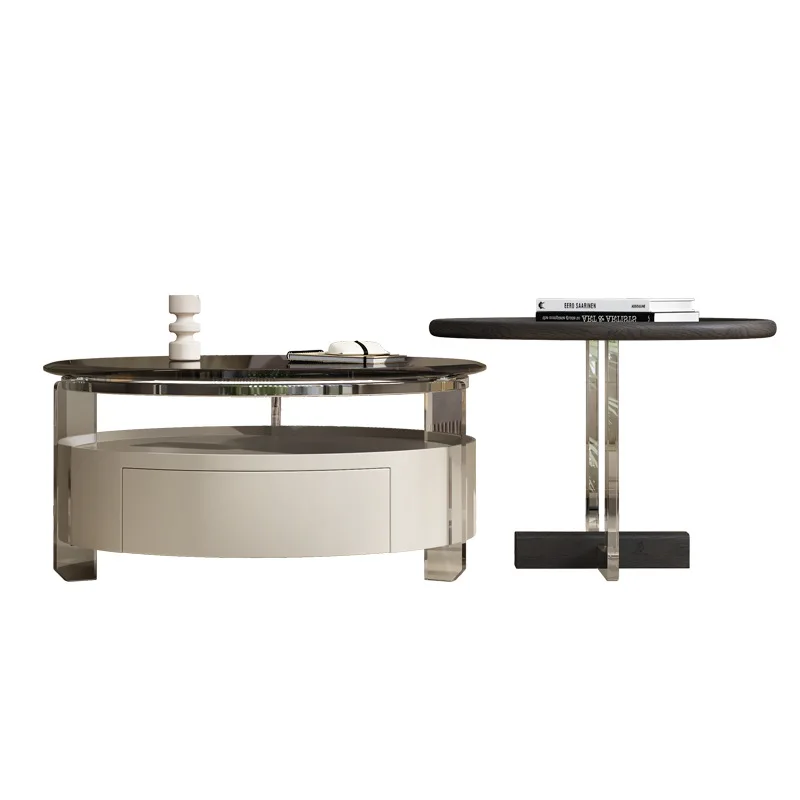 

Italian minimalist coffee table living room home modern minimalist acrylic designer creative high-end round coffee table
