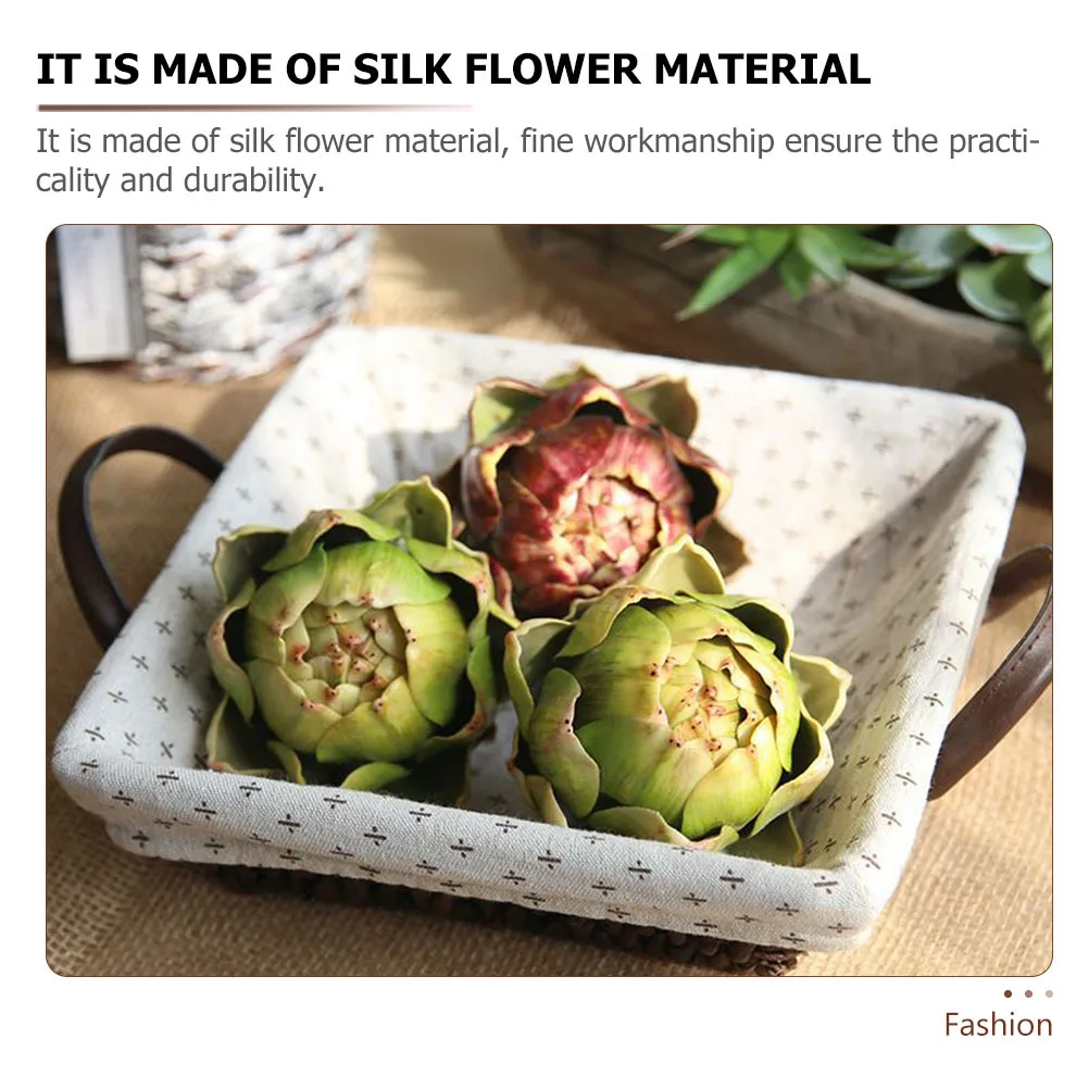 Adorno de alcachofa realista, simulación de vegetales para accesorios de fotografía, decoraciones de boda, exhibición de verduras falsas, decoración de alcachofa