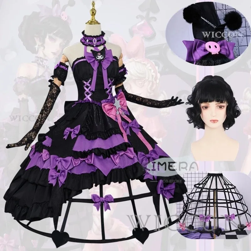 

a7d@In Stock Bloody Queen Cosplay Costume Identity V Black Lolita Gothic Long Dress Full Set Wig Halloween Xmasa7d@