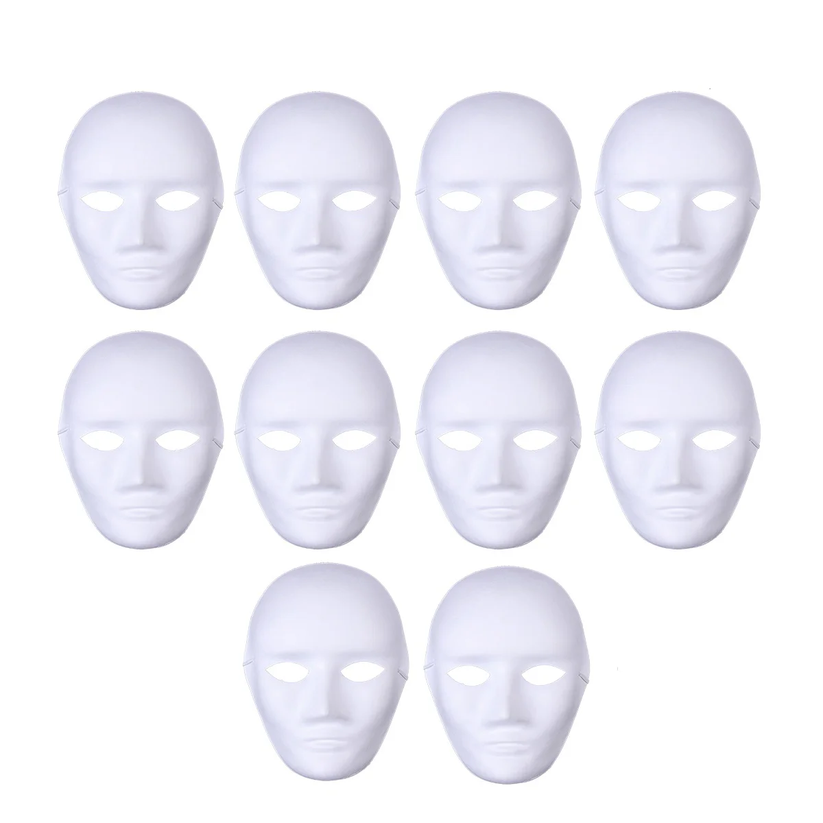 10 Pcs Mask Halloween Masks Couples Costumes Blank Prom Scary Adult Party Child Men and Women