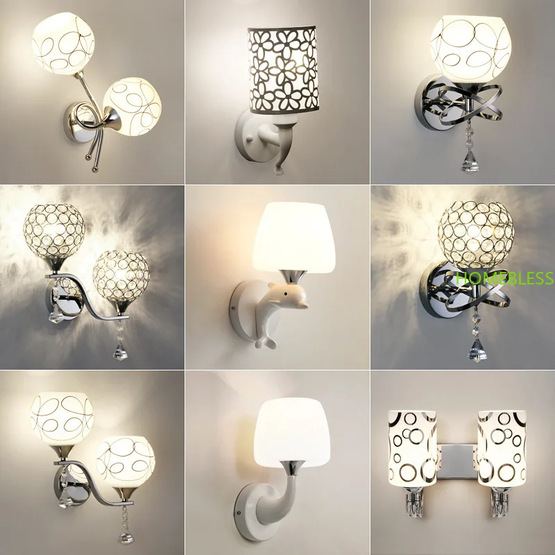 Wall Lamps Bedroom Light E27 Bulb Holder Modern Fixtures Indoor ing Art Deco LED Bedsise Passage Home Bathroom 