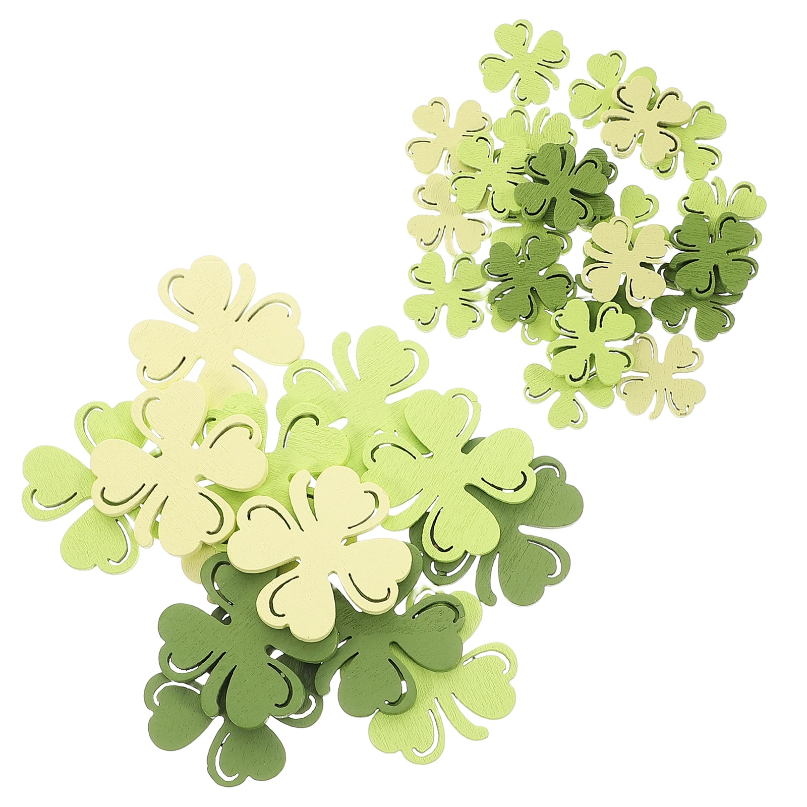 

100pcs Wooden Clover Chips Festive St Patrick Day Party Shamrock Confetti Table Scatter Irish Culture Symbol