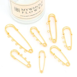 1pc Gold Plated Copper Pin Multisize Gold Safety Brooch Pins With Loops Fitting DIY Brooch For Women Base Jewelry Making