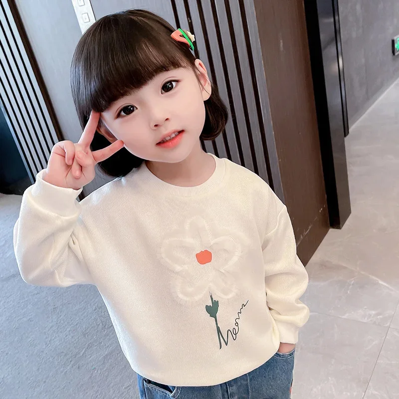 Sweatshirts Girls Hoodies Cotton Tops Overcoat Outwear 2025 Flowers Spring Autumn Windproof Kids Christmas Gift Children's Cloth