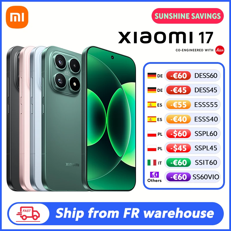 Versión Global Xiaomi 17 Smartphone 5G Snapdragon ®   8 Elite Gen 5 CPU, Cámara Leica de 50MP, Batería de 6330mAh, HyperCharge de 100W, Pantalla OLED de 6.3 Pulgadas
