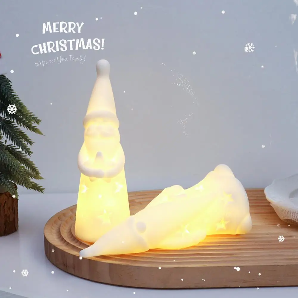 Santa Claus Snowman Flameless Candle Light Christmas LED Night Lights Bedroom Bedside Festival Party Home Decor Ambiance Lamp