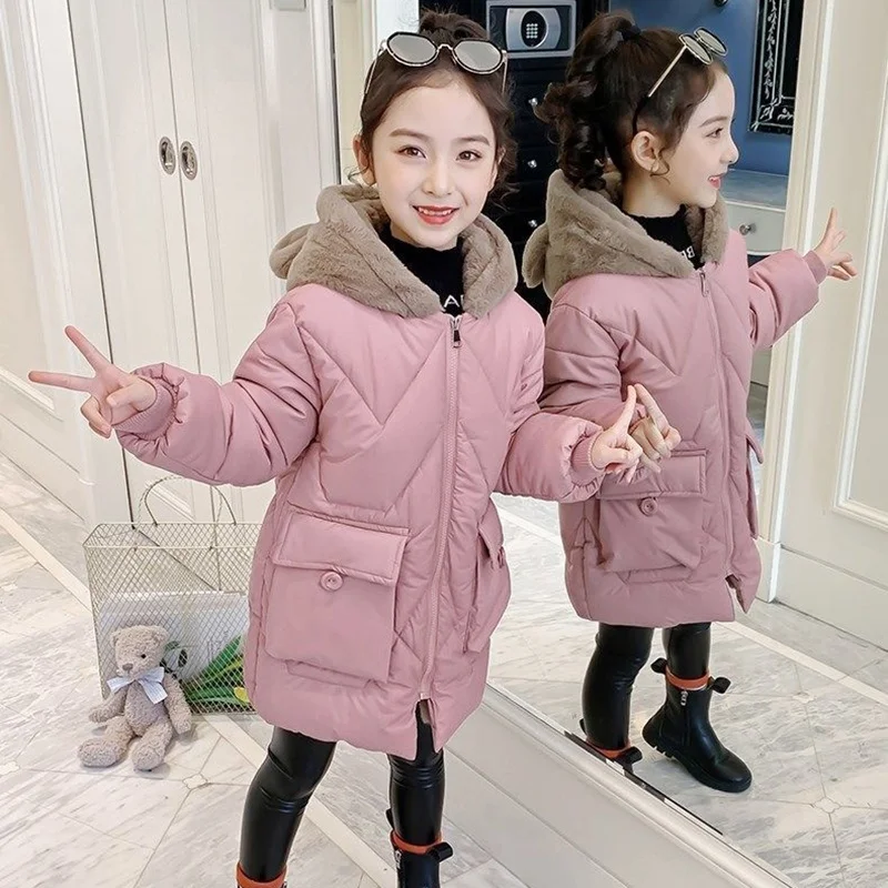 Autumn Winter Girls Jacket Keep Warm Hooded Windproof Outerwear Birthday Christmas Girls Coat 4 5 6 7 8 9 10 Years Kids Clothes
