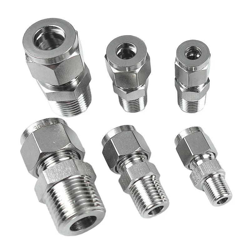 

Stainless Steel 316 Compression Tube Fitting Straight Adapter Connector With Double Ferrules Tube Fitting