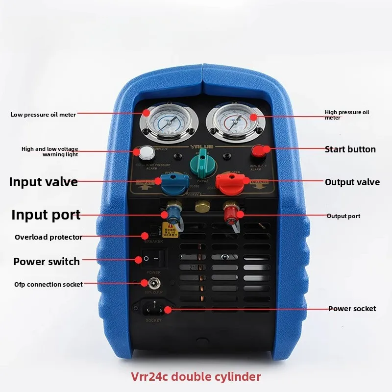 VRR12L AC 220V Refrigeration Recovery Machine Mini Reliable Easy To Carry Refrigeration Recovery Units Compliant 1PC