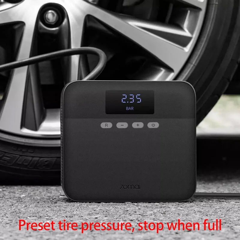 70mai Portable Air Compressor Tire Inflator Air Pump for Car Tires DC 12V Tire Pump Preset tire pressure For Bike Ball