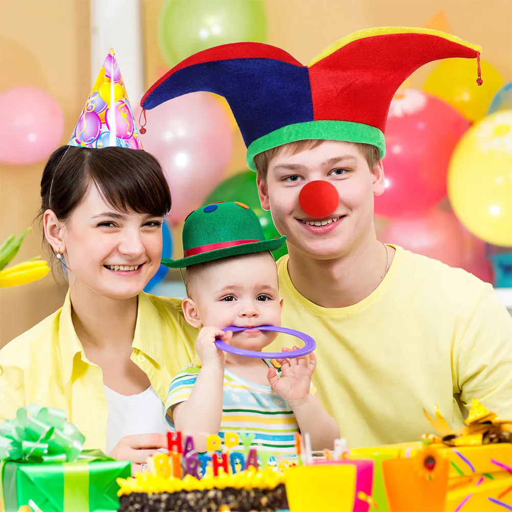 

Carnival Clown Hat with Jingle Bells Adult Circus Party Hat for Men Women Festival Performance Prop Costume Accessory Dress Up