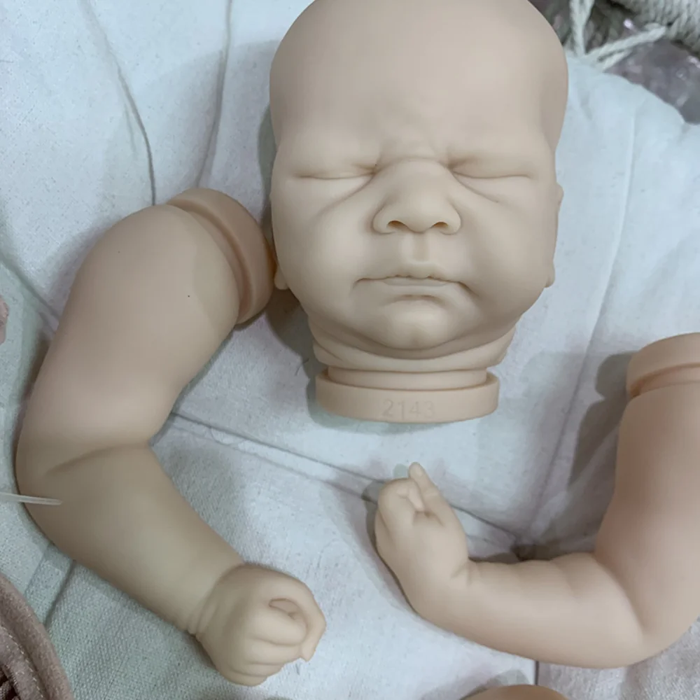 17inches Bebe Reborn Doll Kit Kovu Premie Size Sleeping Baby Unifinished Unpainted Blank Doll Parts with Cloth Body