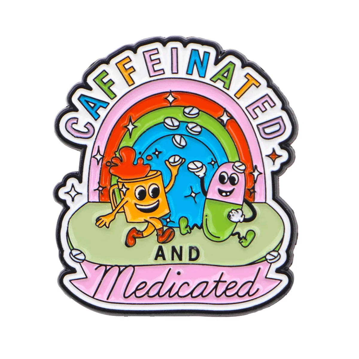 Pin Enamel Kopi & Obat Bros Medis Pin Kerah Lencana untuk Tas Ransel Aksesoris Pakaian Perhiasan Fashion Hadiah untuk Teman