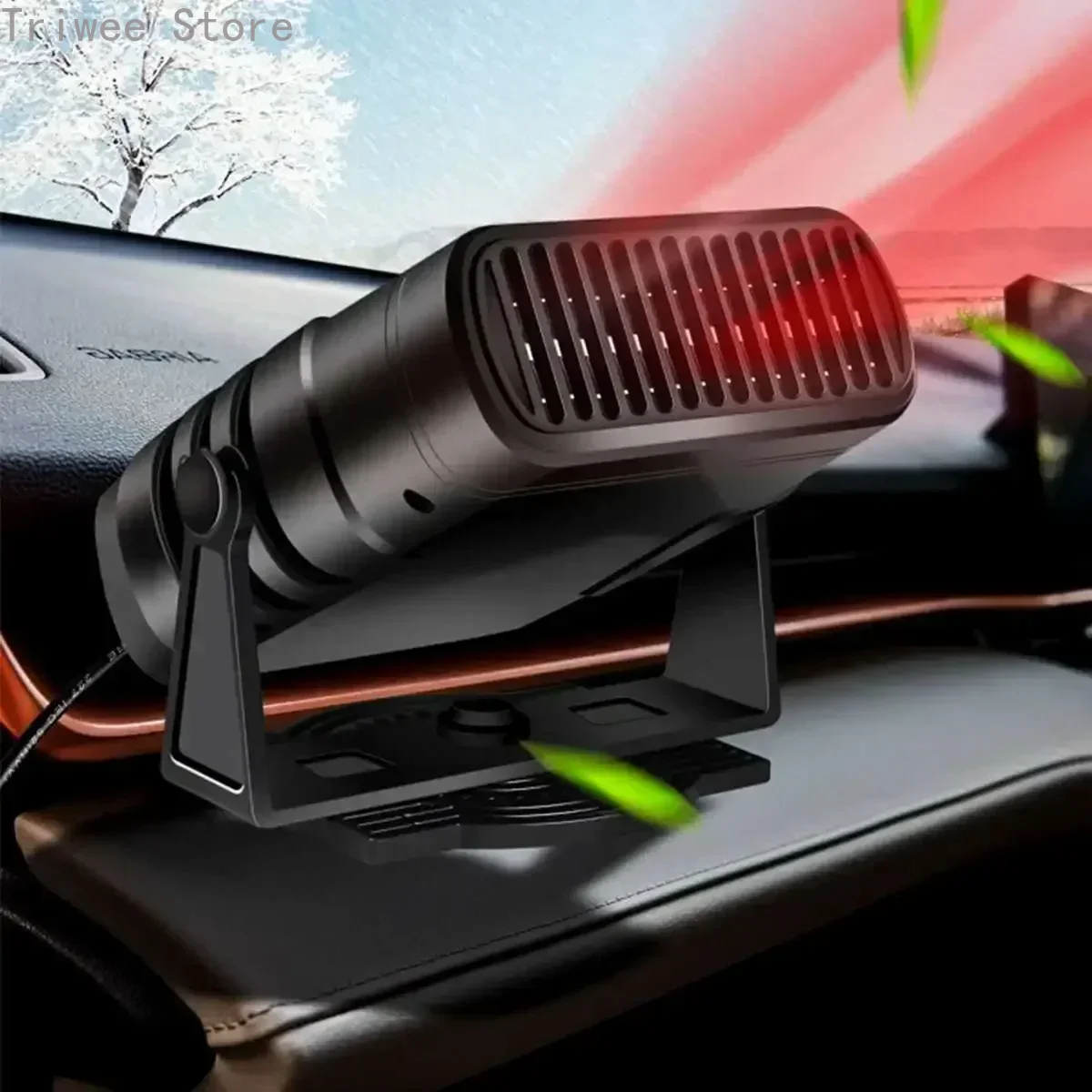 Electric Car Heater Air Cooler Fan 12V/24V Portable Demister Defroster Heating Fan 120W Dryer Windshield Defogging Accessroies