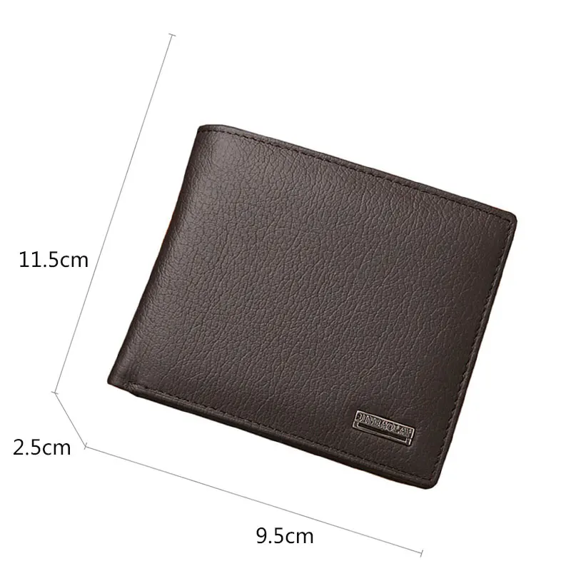 JINBAOLAI Retro Short Men Wallets Genuine Leather Credit Card Holder Waterproof Men Purse Classic Coin Pocket Black Male Wallet