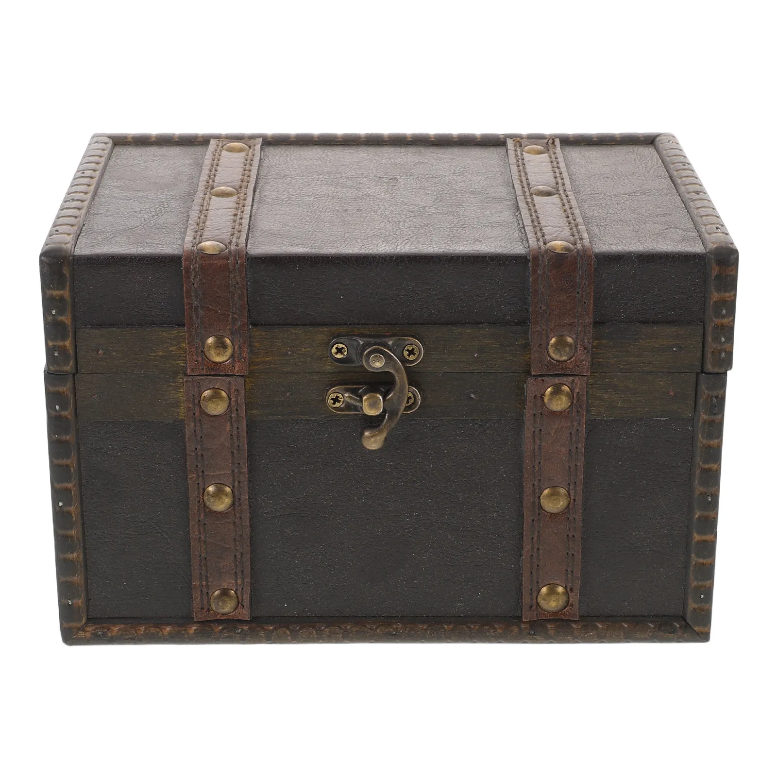 Wooden Vintage Jewelry Box Treasure Chest Storage for Keepsakes Vanity Dresser Decor Rustic Aesthetic Ring Earring Organizer