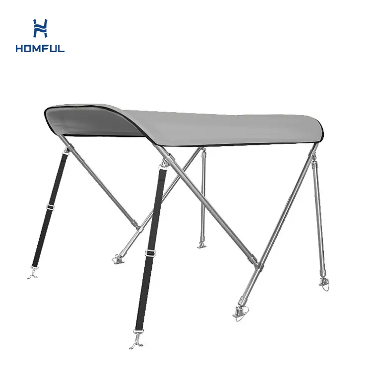 

HOMFUL 2 Bow Boat Bimini Top Cover Aluminum Marine Canopy Bimini Top Boat Canopy