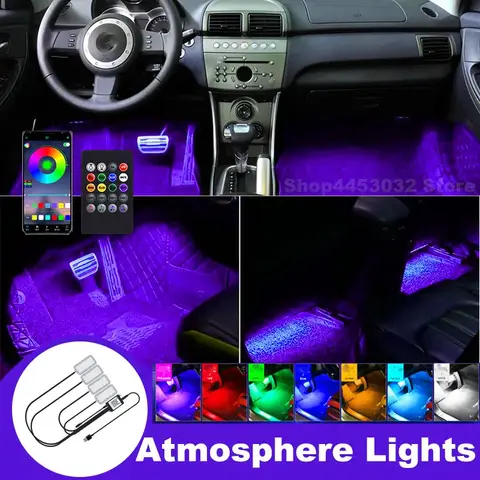Samochodowe oświetlenie otoczenia RGB 4 w 1 LED dla Lotus L6 T5 L3 L5 Bezprzewodowa aplikacja zdalna Akcesoria USB