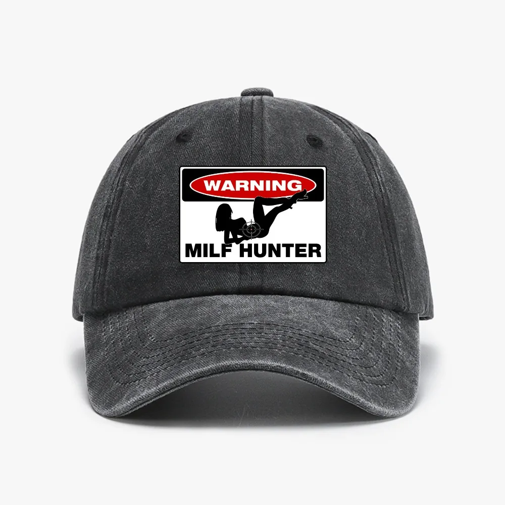 

Funny Milf Hunter Baseball Caps Vintage Distressed Washed hat Headwear Unisex Outdoor Activities Gift Hats Cap
