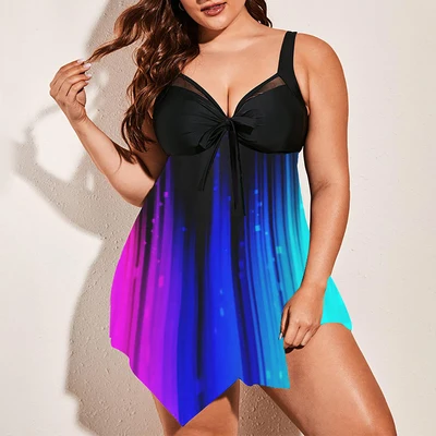 New Hot Selling Large Summer Swimwear Slim Fit One Piece Beach Swimwear Printed Swimwear Set