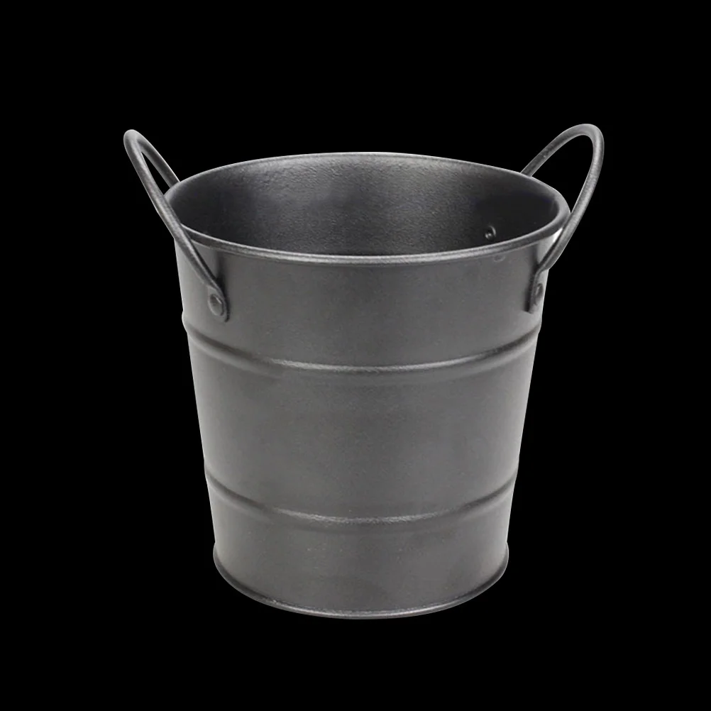 Mini Bucket Creative Metal French Fries Buckets Two Handles Portable Pails Ice Container for Bar KTV