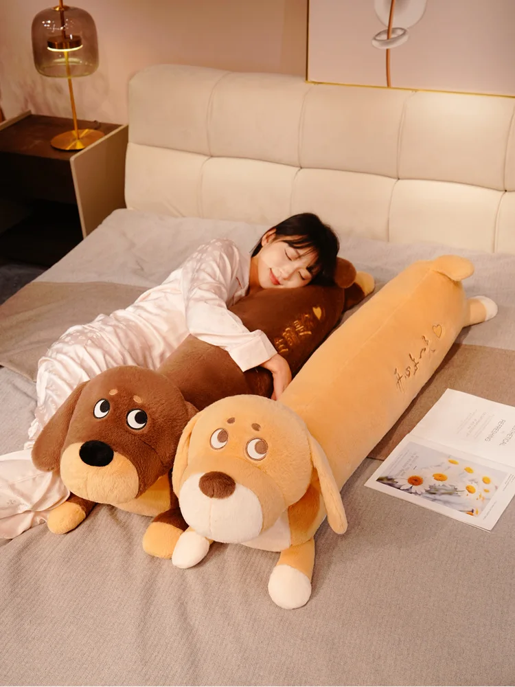 80cm New Huggable Dachshund Plush Toy Soft Stuffed Dog Long Pillow Cartoon Animal Doll Sleeping Cushion Home Decor Kids Gift