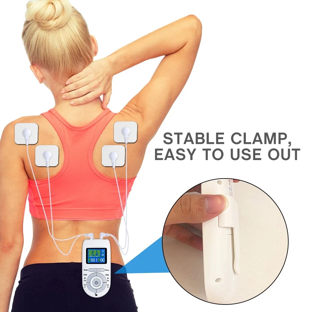 12 Modes Electric EMS Muscle Stimulator Tens Machine Unit 4 Electrode Pads Meridian Physiotherapy Pulse Abdominal Body Massager