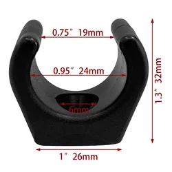 파이프 클램프 사다리 후크 클립, 24mm 튜브 나일론 휴대용 범용, 보트 요트, 1 개, 2 개, 24mm, 0.95 인치, 26mm * 32mm