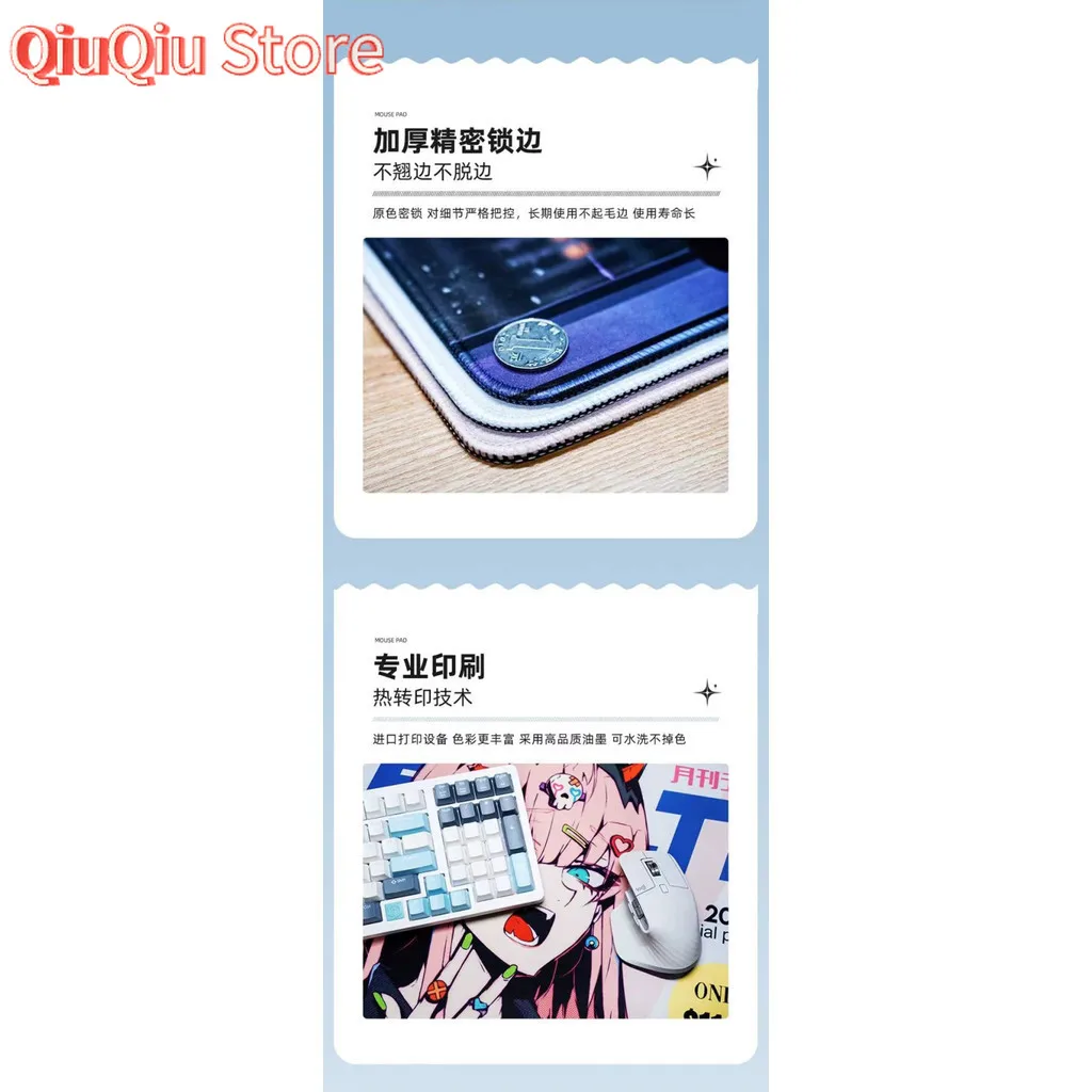 Tấm lót Bàn máy tính dễ thương hoạt hình học sinh cỡ lớn Tấm lót bàn Chuột Cỡ Lớn văn phòng màu xanh lam