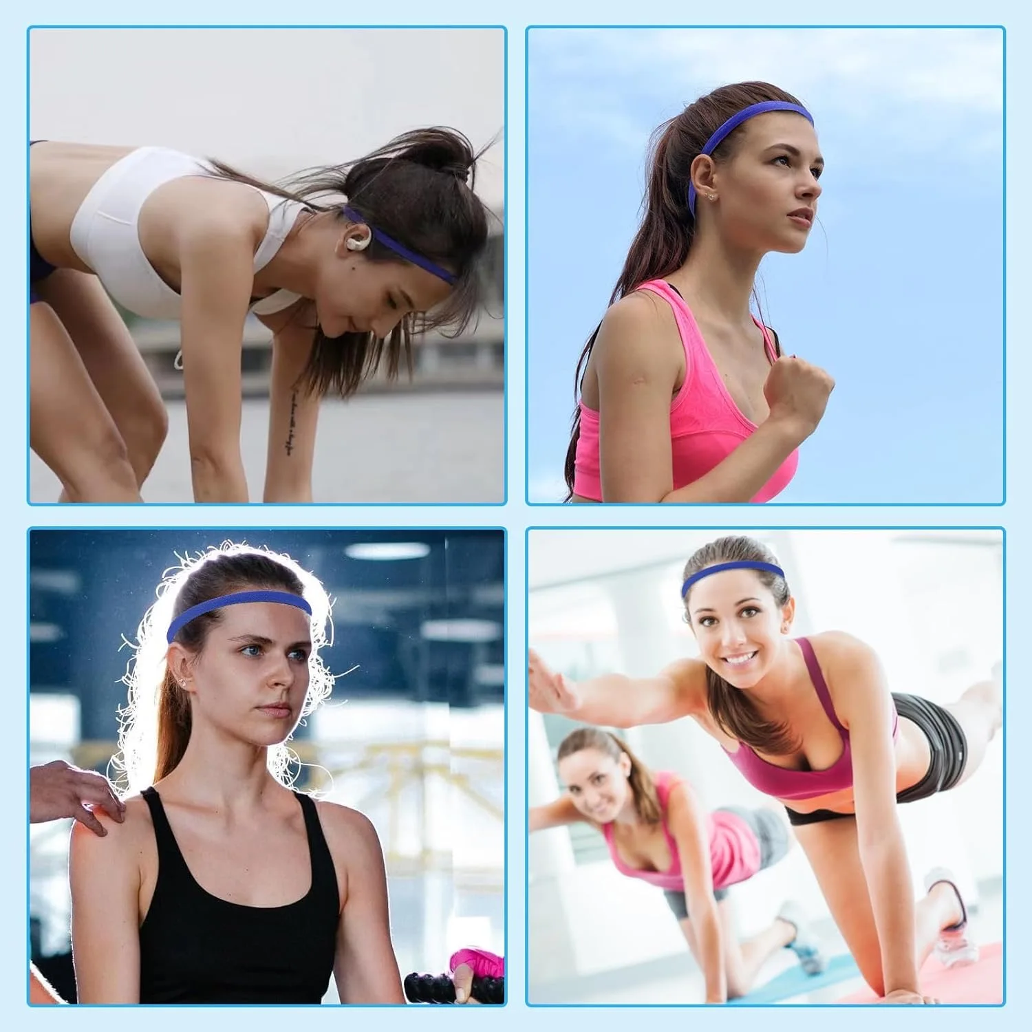 Candy Color Women Men Yoga Hair Bands Sports Headband Girls Sport Anti-slip Sweatband Sports Gym Football Running Sweat Band