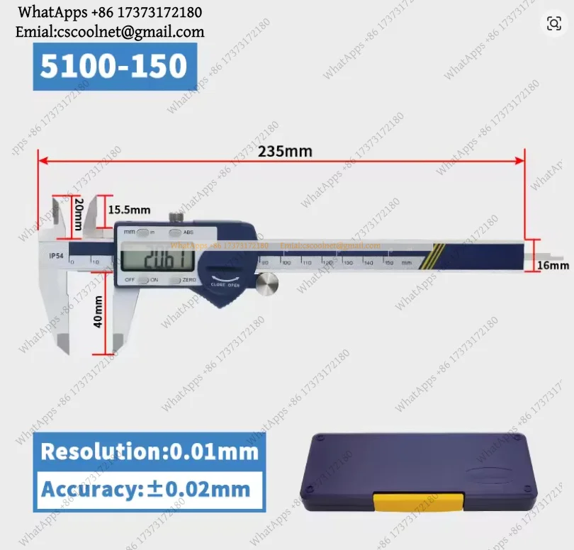 k3 for SHAHE 0.01mm 150/200/300mm Digital LCD Caliper Stainless Steel Vernier Paquimetro Metric Inch Measuring Tool