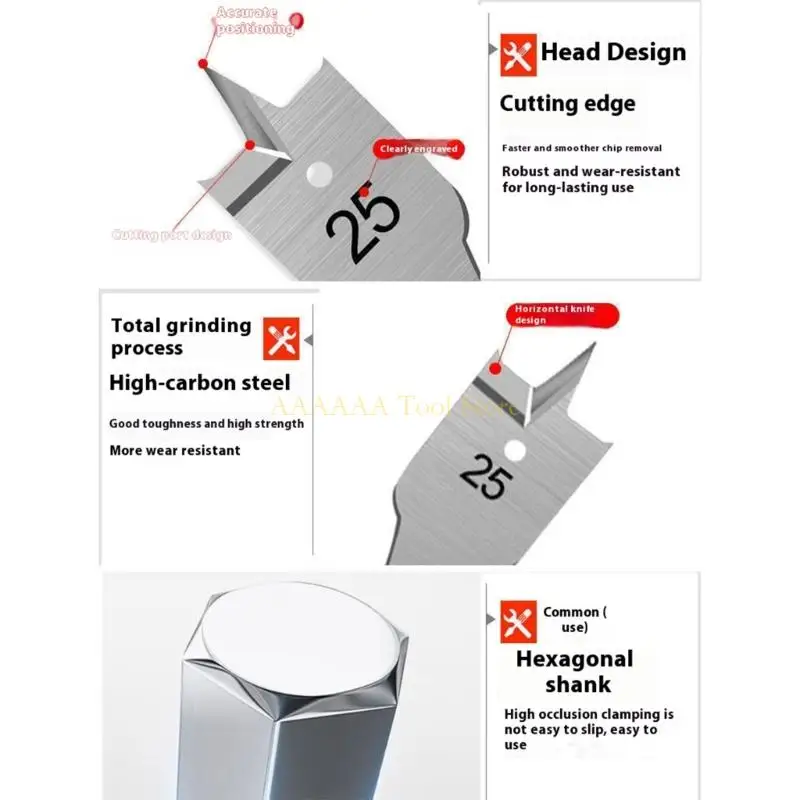 A2BE 6 قطعة لقم الثقب 152 مللي متر طويل الخبراء الذاتي قطع سرعة شقة طحن مثقاب مجموعة لأدوات الحفر النجارة الكهربائية