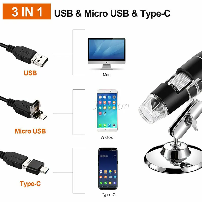 40X-1000X Magnifier 8 LED Microscope Digital Mini Camera Handheld USB Video Endoscope Micro Cam School Numerique Electronique