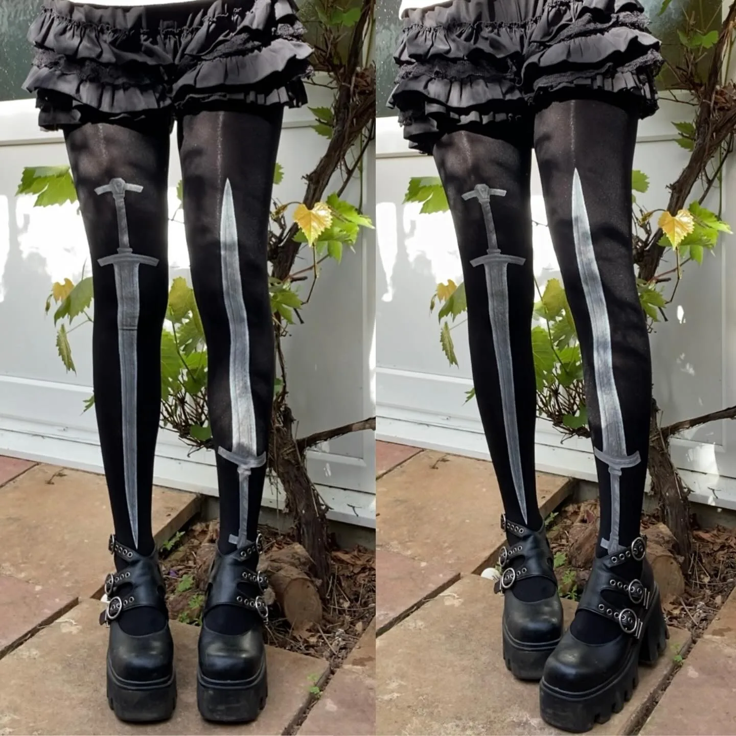 

Y2K Stocks Letter Pattern Tights Women Punk Black White Socks Woman Thin Transparent Medias JK Internet Celebrity Women Lingerie