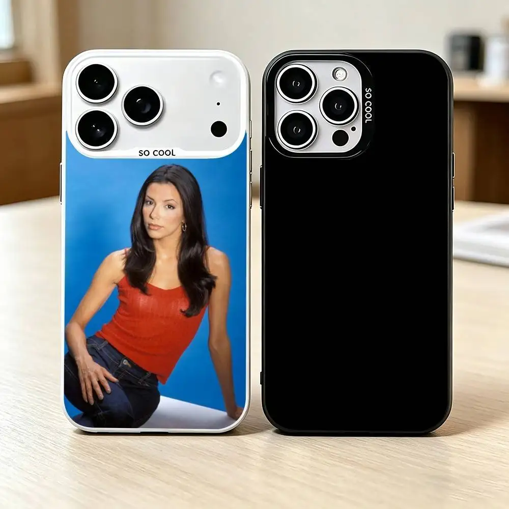 

Famous actress E-Eva Longoria Phone Case For iPhone 17,16,15,14,13,12,11 Plus,Pro Max,XS,Colored Silver Plated Inside Cover