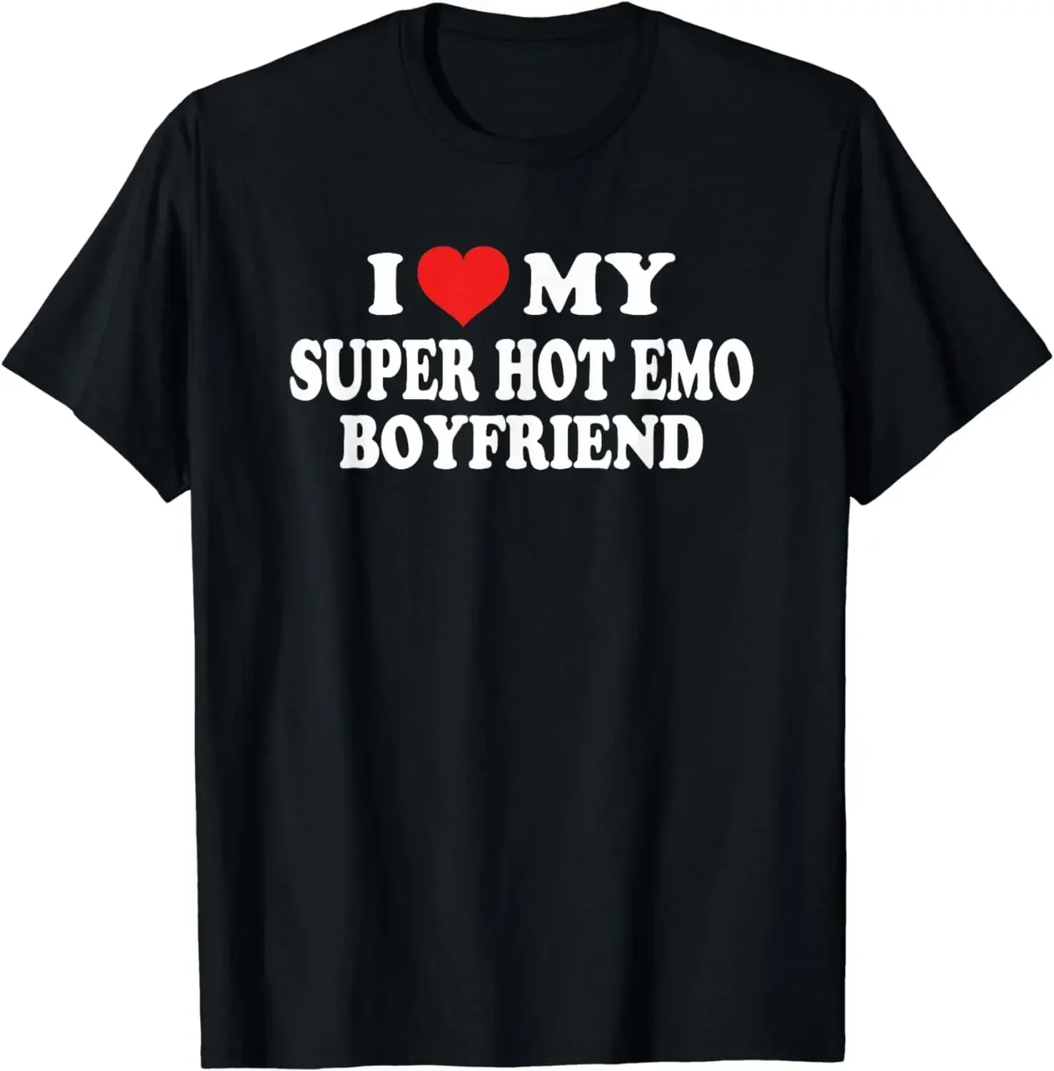 Camiseta divertida para Hombre, Ropa de calle, amo a Mi Súper caliente, Emo, novio, corazón, My Emo, novio