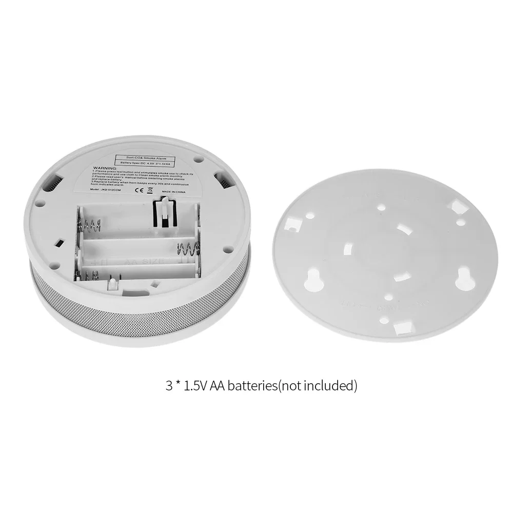 ESCAM 2 en 1 pantalla LCD Detector combinado de monóxido de carbono y humo alarma de CO operada por batería con luz LED advertencia de sonido intermitente