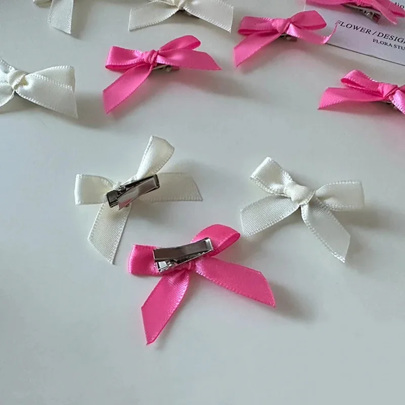 18 Stück süße, einfarbige Mini-Schleifen mit Haarspange für Damen, Mädchen, Ballett-Stil, geflochtene Haaraccessoires – Detail 3