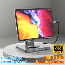 USB-C HUB Tablet docking station HDMI 4K 60HZ Gigabit Ethernet Multi-USB 3.0 High Speed for iPad Air Pro Mini Charging Dock