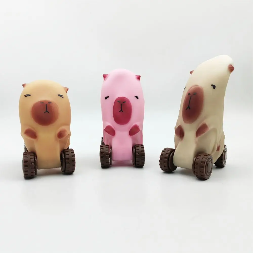 Stretchable Car Capybara Squeeze Toy High Elasticity with Wheel Capybara Fidget Toy Soft Kneading Cute Pinch Toy